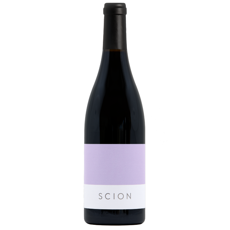 red wine bottle with lilac label