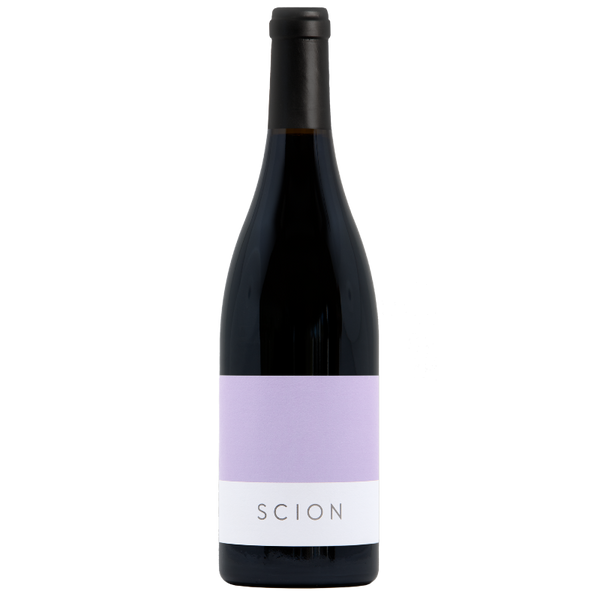 red wine bottle with lilac label